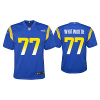 Youth Los Angeles Rams #77 Andrew Whitworth Royal Game Jersey