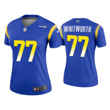 Women Los Angeles Rams #77 Andrew Whitworth Royal Legend Jersey