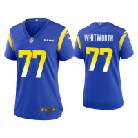 Women Los Angeles Rams #77 Andrew Whitworth Royal Game Jersey