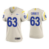 Women Los Angeles Rams #63 Austin Corbett Bone Game Jersey