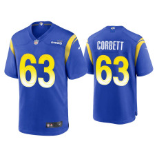 Men Los Angeles Rams #63 Austin Corbett Royal Game Jersey