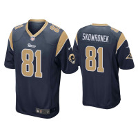 Men Los Angeles Rams #81 Ben Skowronek Navy Game Jersey