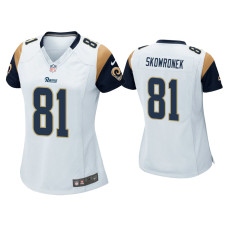 Women Los Angeles Rams #81 Ben Skowronek White Game Jersey