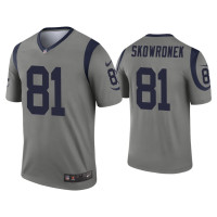 Men Los Angeles Rams #81 Ben Skowronek Gray Inverted Legend Jersey