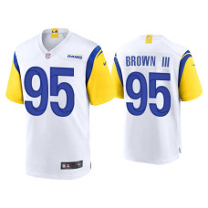 Men Los Angeles Rams #95 Bobby Brown III White Alternate Game Jersey