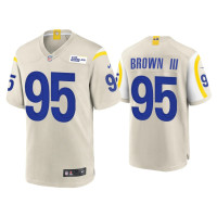 Men Los Angeles Rams #95 Bobby Brown III Bone Game Jersey