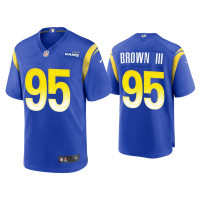 Men Los Angeles Rams #95 Bobby Brown III Royal Game Jersey