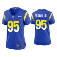 Women Los Angeles Rams #95 Bobby Brown III Royal Game Jersey