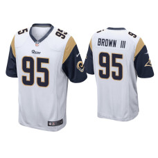 Men Los Angeles Rams #95 Bobby Brown III White Game Jersey