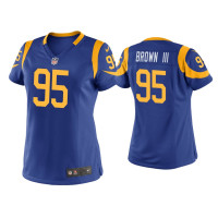 Women Los Angeles Rams #95 Bobby Brown III Royal Game Jersey