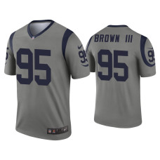 Men Los Angeles Rams #95 Bobby Brown III Gray Inverted Legend Jersey