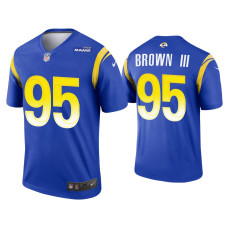 Men Los Angeles Rams #95 Bobby Brown III Royal Legend Jersey