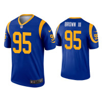 Men Los Angeles Rams #95 Bobby Brown III Royal Legend Jersey