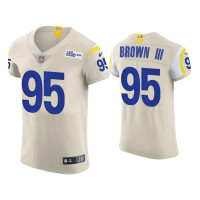 Men Los Angeles Rams #95 Bobby Brown III Cream Vapor Elite Jersey