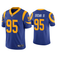 Men Los Angeles Rams #95 Vapor Limited Bobby Brown III Royal Jersey