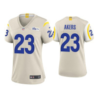 Women Los Angeles Rams #23 Cam Akers Bone Game Jersey