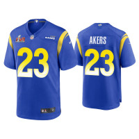 Men Los Angeles Rams #23 Cam Akers Super Bowl LVI Royal Game Jersey