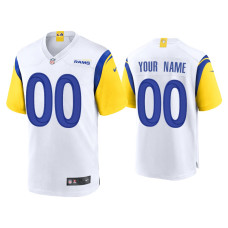 Men Los Angeles Rams #00 Custom White Alternate Game Jersey