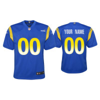 Youth Los Angeles Rams #00 Custom Royal Game Jersey