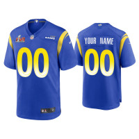 Men Los Angeles Rams #00 Custom Super Bowl LVI Royal Game Jersey