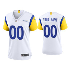 Women Los Angeles Rams #00 Custom White Alternate Game Jersey