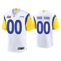 Men Los Angeles Rams #00 Custom Super Bowl LVI White Game Jersey