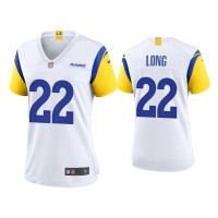 Women Los Angeles Rams #22 David Long White Alternate Game Jersey