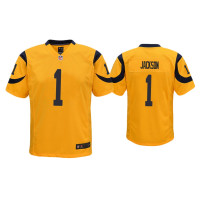 Youth Los Angeles Rams #1 DeSean Jackson Gold Color Rush Game Jersey