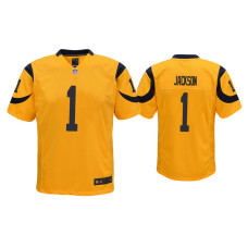 Youth Los Angeles Rams #1 DeSean Jackson Gold Color Rush Game Jersey