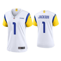 Women Los Angeles Rams #1 DeSean Jackson White Alternate Game Jersey