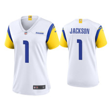 Women Los Angeles Rams #1 DeSean Jackson White Alternate Game Jersey