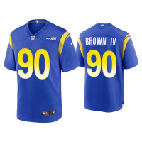 Men Los Angeles Rams #90 Earnest Brown IV Royal Game Jersey