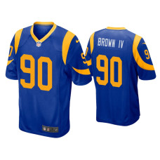 Men Los Angeles Rams #90 Earnest Brown IV Royal Game Jersey