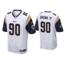 Men Los Angeles Rams #90 Earnest Brown IV White Game Jersey