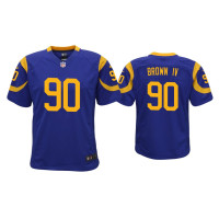 Youth Los Angeles Rams #90 Earnest Brown IV Royal Game Jersey