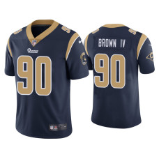 Men Los Angeles Rams #90 Vapor Limited Earnest Brown IV Navy Jersey