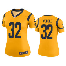 Women Los Angeles Rams #32 Color Rush Legend Eric Weddle Gold Jersey