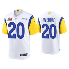 Men Los Angeles Rams #20 Eric Weddle Super Bowl LVI White Game Jersey