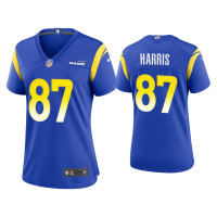 Women Los Angeles Rams #87 Jacob Harris Royal Game Jersey