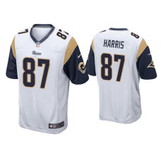 Men Los Angeles Rams #87 Jacob Harris White Game Jersey