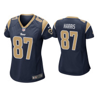 Women Los Angeles Rams #87 Jacob Harris Navy Game Jersey