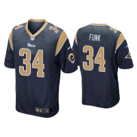 Men Los Angeles Rams #34 Jake Funk Navy Game Jersey