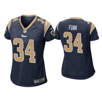 Women Los Angeles Rams #34 Jake Funk Navy Game Jersey