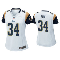 Women Los Angeles Rams #34 Jake Funk White Game Jersey