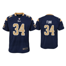 Youth Los Angeles Rams #34 Jake Funk Navy Game Jersey