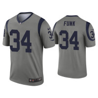 Men Los Angeles Rams #34 Jake Funk Gray Inverted Legend Jersey