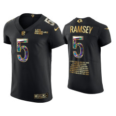 Men Los Angeles Rams #5 Jalen Ramsey Black Career Highlights Jersey