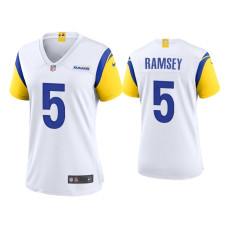 Women Los Angeles Rams #5 Jalen Ramsey White Alternate Game Jersey