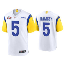 Men Los Angeles Rams #5 Jalen Ramsey Super Bowl LVI White Game Jersey