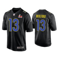 Men Los Angeles Rams #13 John Wolford Super Bowl LVI Black Game Fashion Jersey